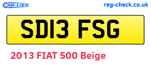 SD13FSG are the vehicle registration plates.