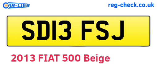 SD13FSJ are the vehicle registration plates.