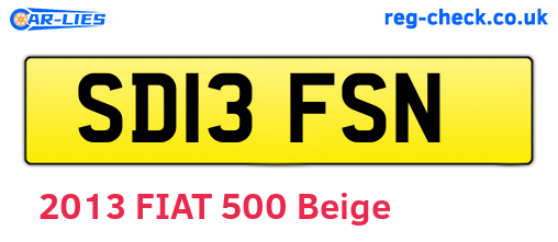 SD13FSN are the vehicle registration plates.