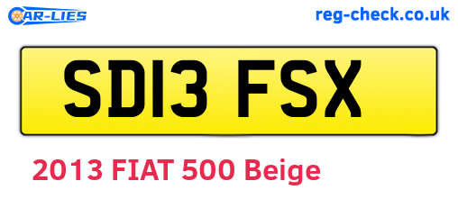 SD13FSX are the vehicle registration plates.