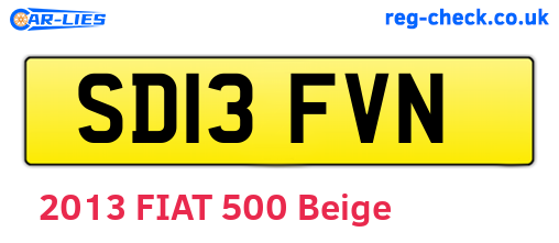 SD13FVN are the vehicle registration plates.