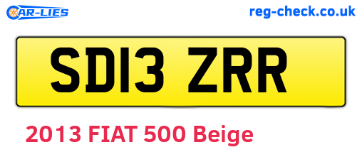 SD13ZRR are the vehicle registration plates.