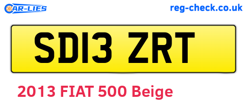 SD13ZRT are the vehicle registration plates.