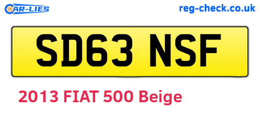 SD63NSF are the vehicle registration plates.