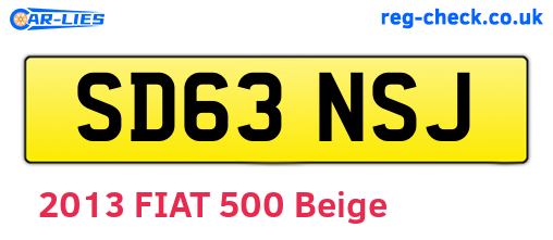 SD63NSJ are the vehicle registration plates.