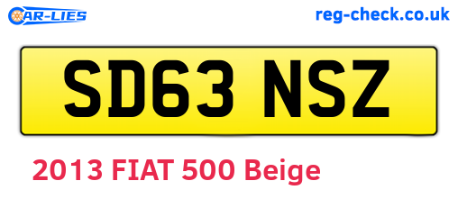 SD63NSZ are the vehicle registration plates.