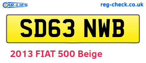 SD63NWB are the vehicle registration plates.