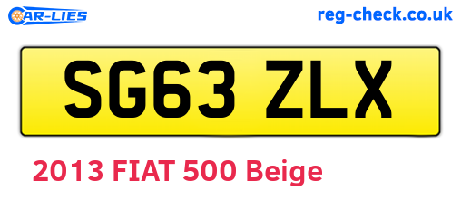 SG63ZLX are the vehicle registration plates.