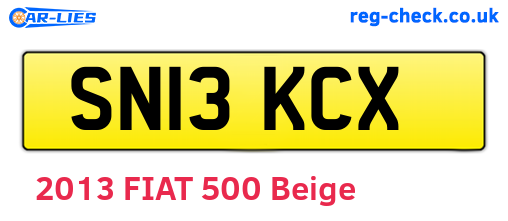 SN13KCX are the vehicle registration plates.