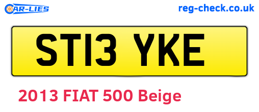 ST13YKE are the vehicle registration plates.