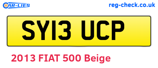 SY13UCP are the vehicle registration plates.