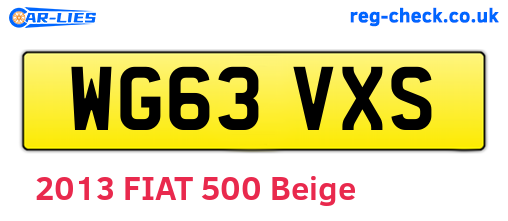 WG63VXS are the vehicle registration plates.