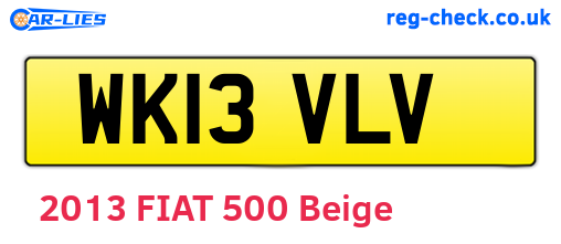 WK13VLV are the vehicle registration plates.