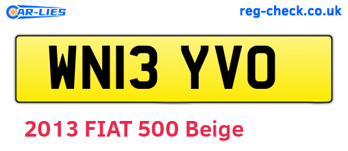 WN13YVO are the vehicle registration plates.
