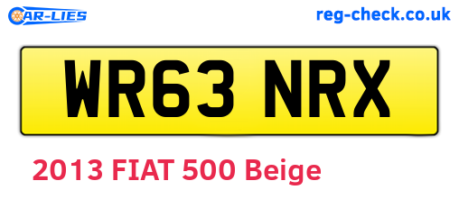 WR63NRX are the vehicle registration plates.
