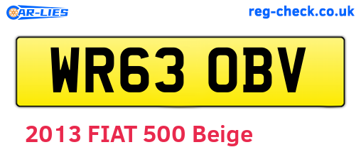 WR63OBV are the vehicle registration plates.