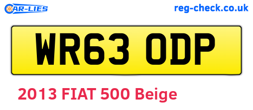 WR63ODP are the vehicle registration plates.