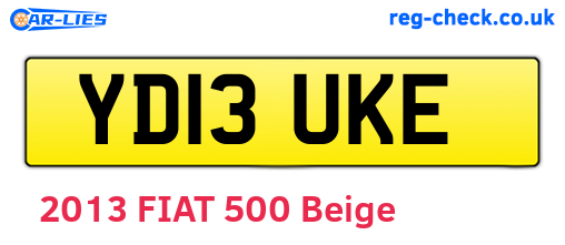 YD13UKE are the vehicle registration plates.