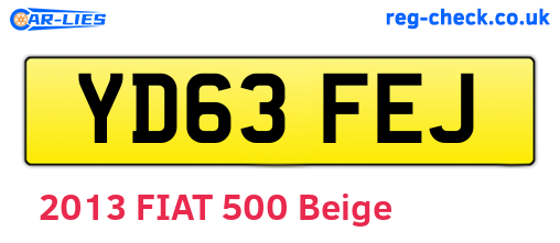 YD63FEJ are the vehicle registration plates.