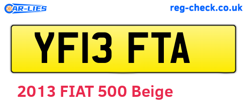 YF13FTA are the vehicle registration plates.