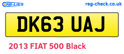 DK63UAJ are the vehicle registration plates.