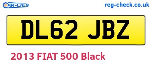 DL62JBZ are the vehicle registration plates.