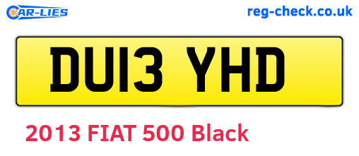 DU13YHD are the vehicle registration plates.