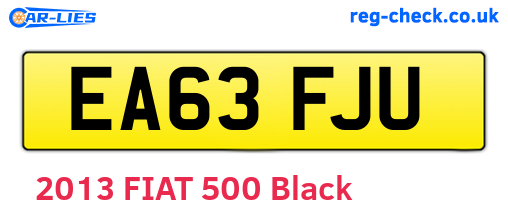 EA63FJU are the vehicle registration plates.