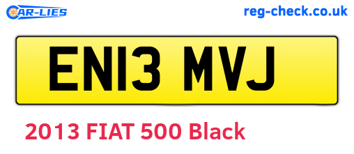 EN13MVJ are the vehicle registration plates.