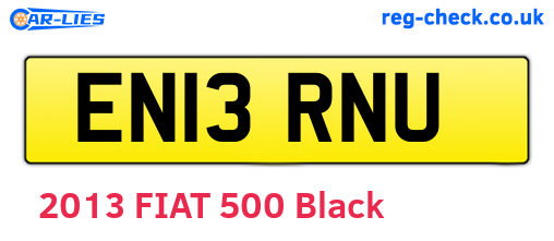 EN13RNU are the vehicle registration plates.