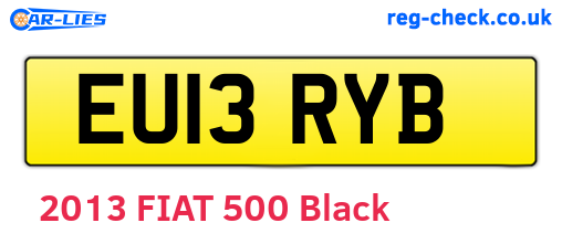 EU13RYB are the vehicle registration plates.