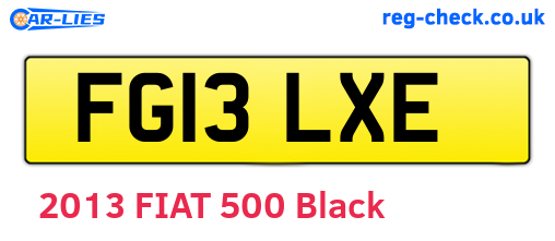 FG13LXE are the vehicle registration plates.