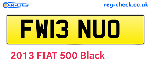 FW13NUO are the vehicle registration plates.