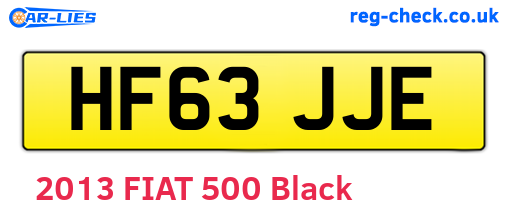HF63JJE are the vehicle registration plates.