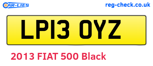 LP13OYZ are the vehicle registration plates.