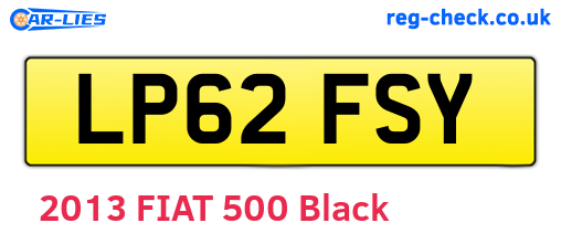 LP62FSY are the vehicle registration plates.