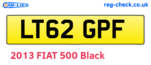 LT62GPF are the vehicle registration plates.
