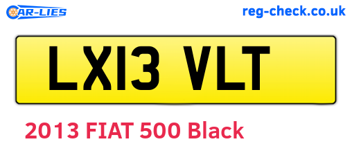 LX13VLT are the vehicle registration plates.