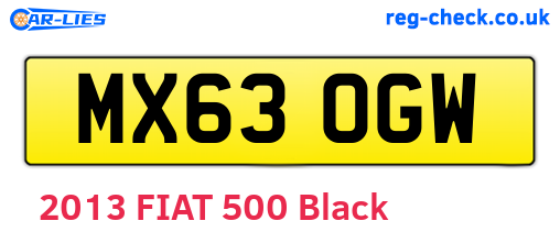 MX63OGW are the vehicle registration plates.