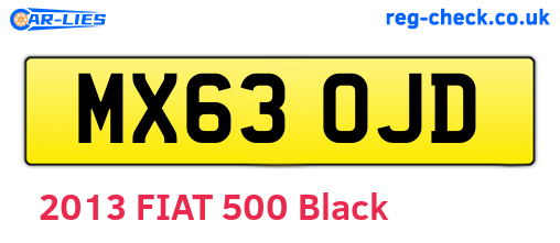 MX63OJD are the vehicle registration plates.