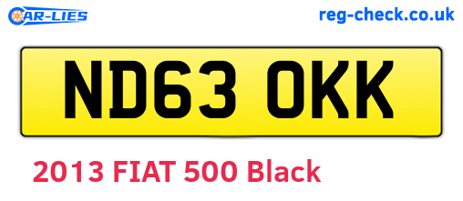 ND63OKK are the vehicle registration plates.