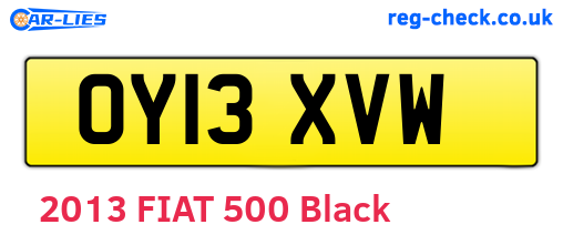 OY13XVW are the vehicle registration plates.
