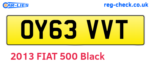 OY63VVT are the vehicle registration plates.