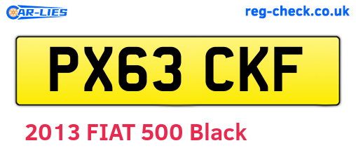 PX63CKF are the vehicle registration plates.