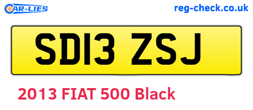 SD13ZSJ are the vehicle registration plates.