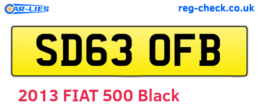 SD63OFB are the vehicle registration plates.