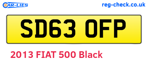 SD63OFP are the vehicle registration plates.