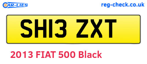 SH13ZXT are the vehicle registration plates.