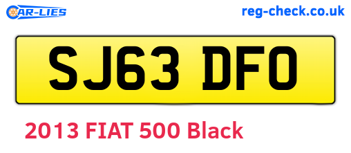 SJ63DFO are the vehicle registration plates.