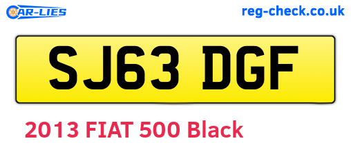 SJ63DGF are the vehicle registration plates.